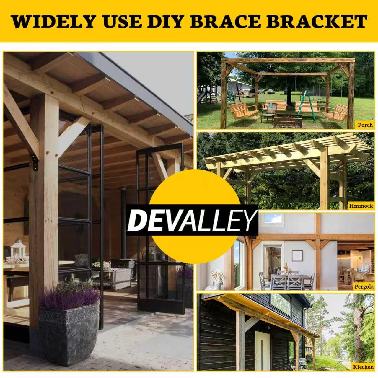 Amazon | DEVALLEY パーゴラ DIYキット 3ウェイ T-Shpe 木工ブラケット